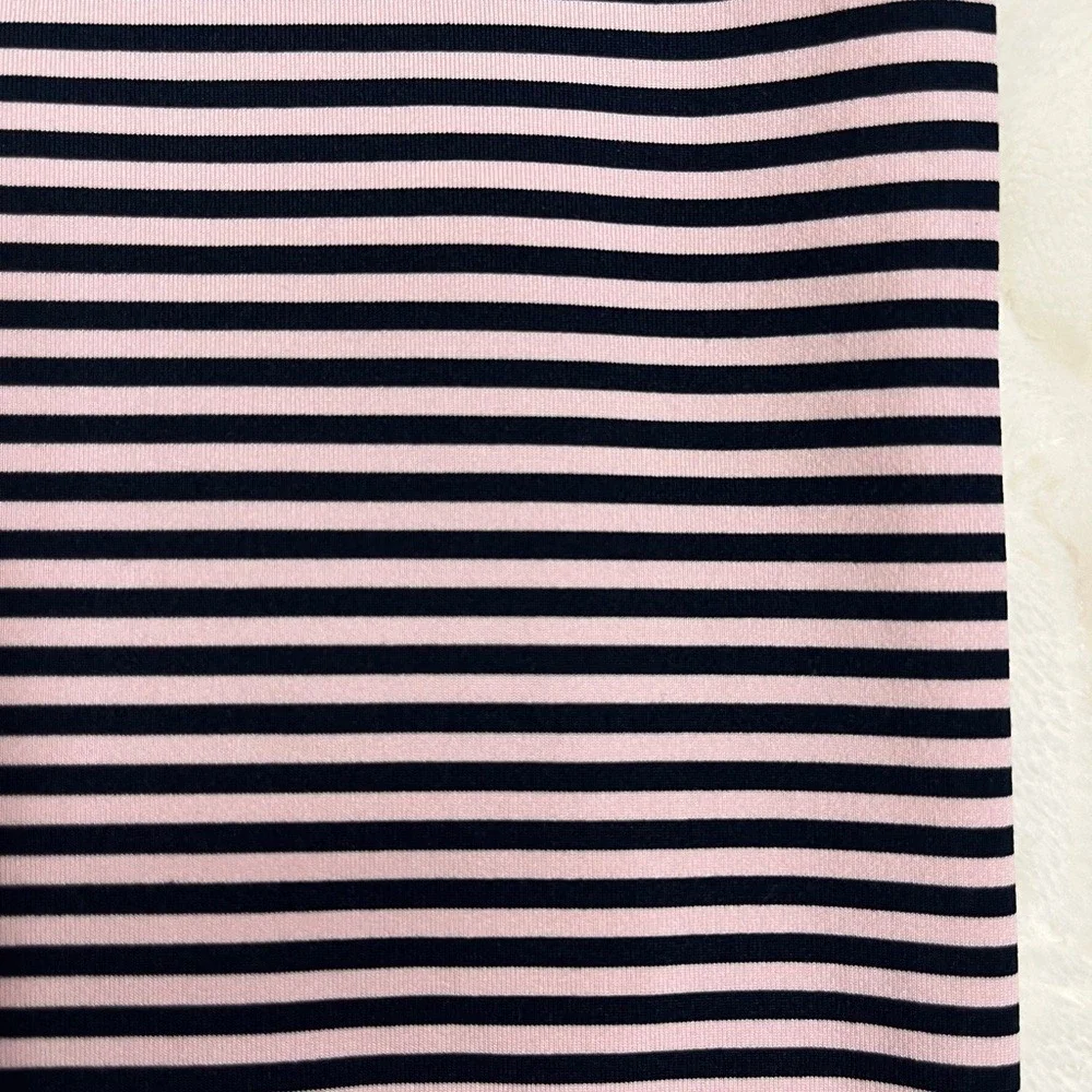 TURTLESON Golf Polo Shirt Mens Large Pink Black Stripe Performance Stretch